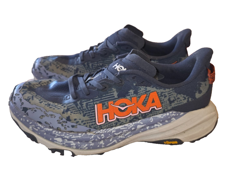 Hoka Speedgoat 6 Running Shoes Womens 9B Patterned Gray/Black Vibram Megagrip